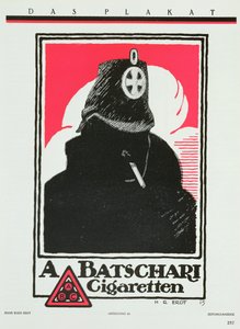 إعلان عن سجائر A. Batschari من Das Plakat ، مجموعة من فن الملصق الألماني ، 1915